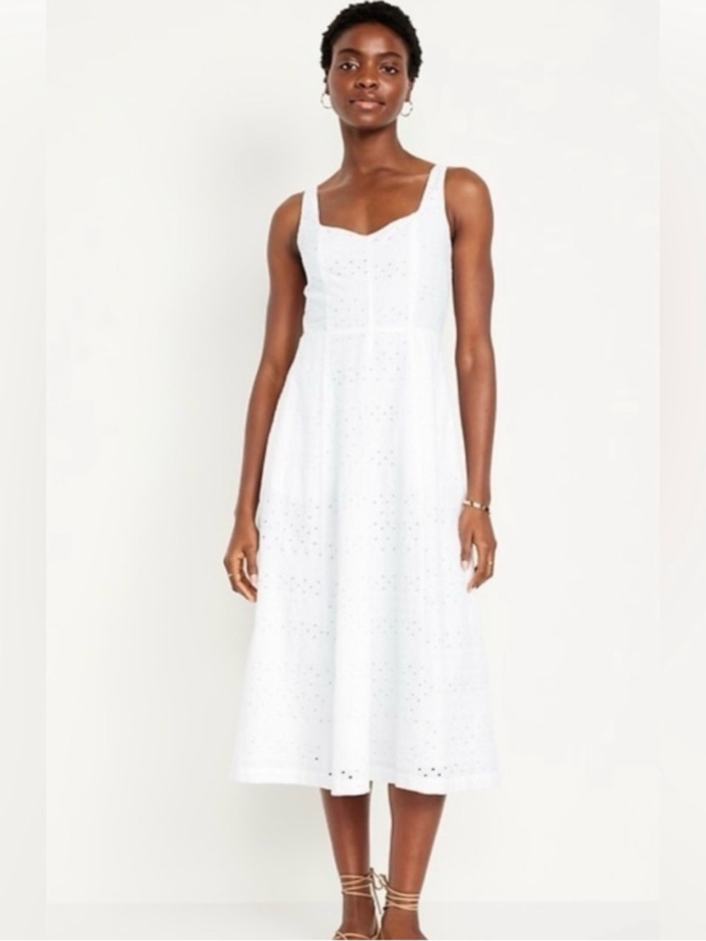Old Navy White Eyelet Midi Dress